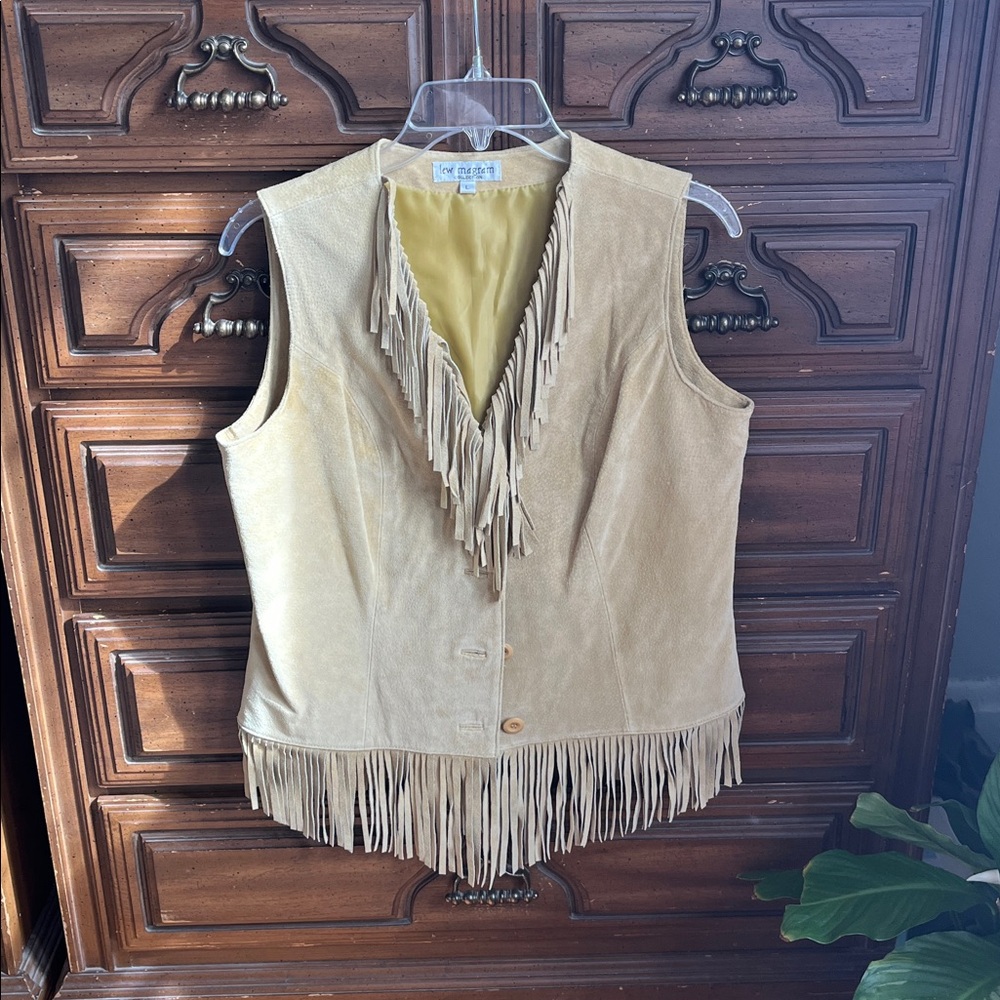 Tan Fringe Vest
